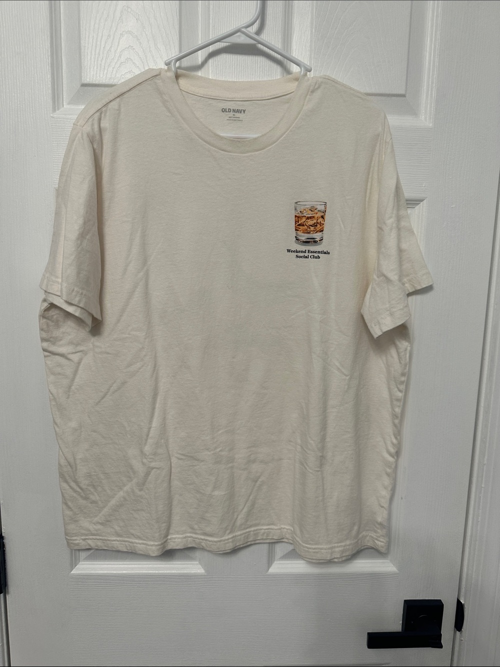 Old Navy Cream Short-Sleeve Graphic Tee with Chest Print